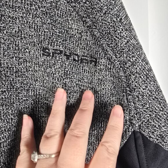 Spyder Men's Half Zip Sweater Gait Knit Pullover Jacket XXL Gray/Charcoal EUC - Picture 3 of 5